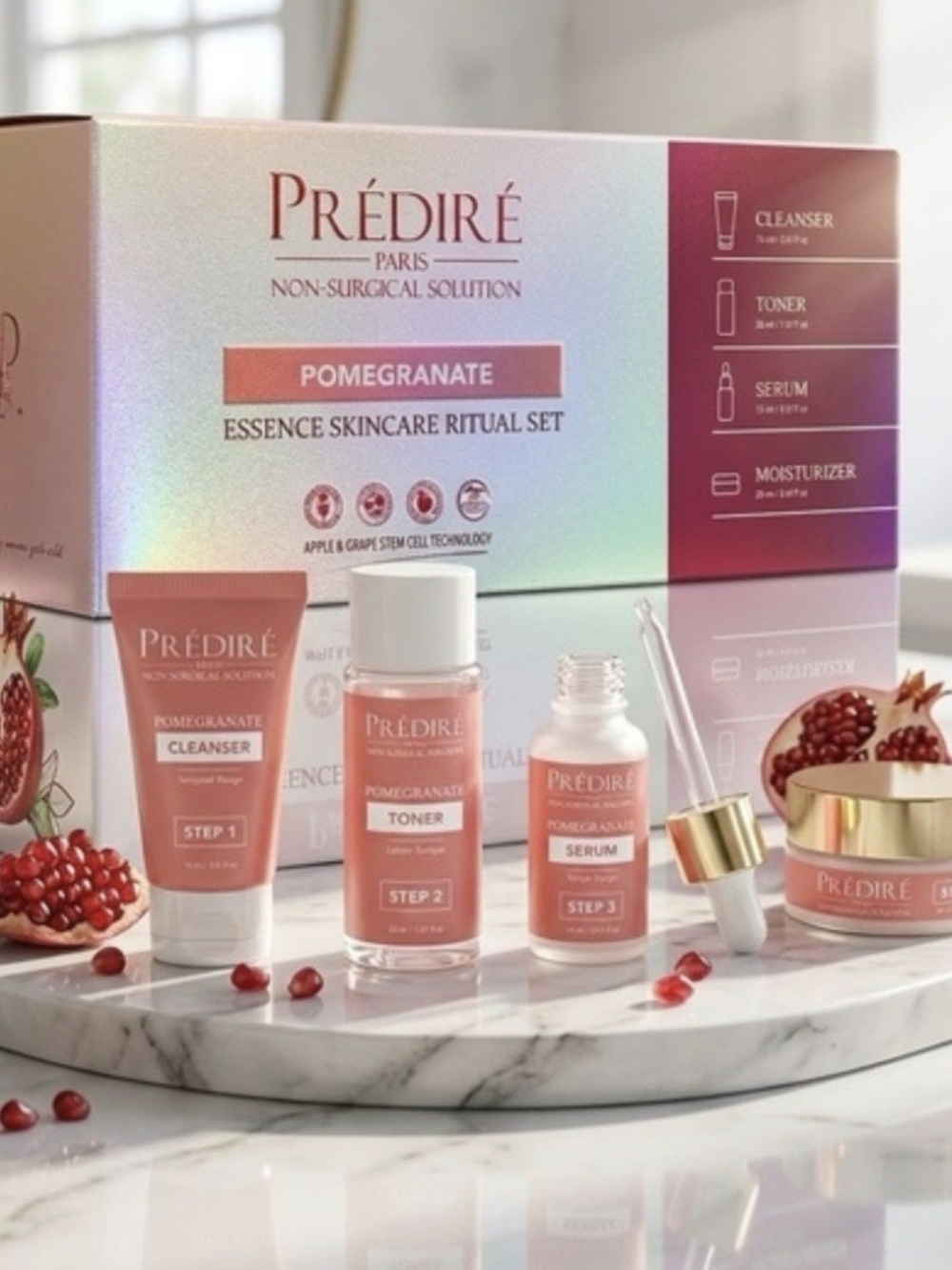 Prédiré Pomegranate Essence Skincare Ritual Set - Pink